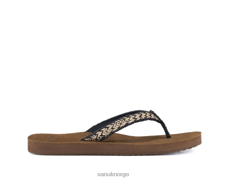 frynsete jute svart-tan Sanuk P2BLD88 svart/brun