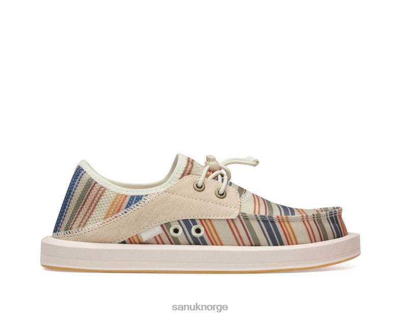 boatie st print Sanuk P2BLD105 beige kyststripe