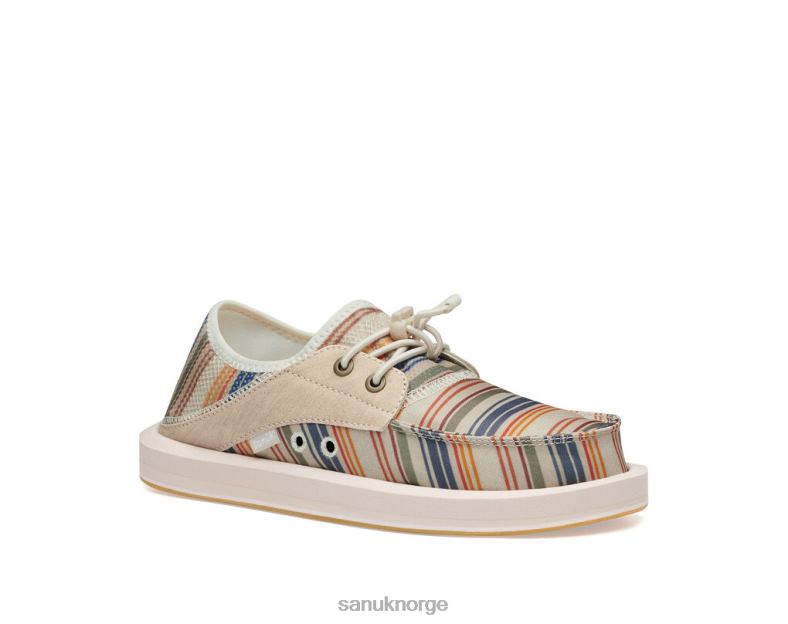 boatie st print Sanuk P2BLD105 beige kyststripe