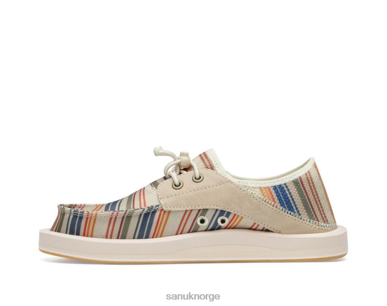 boatie st print Sanuk P2BLD105 beige kyststripe