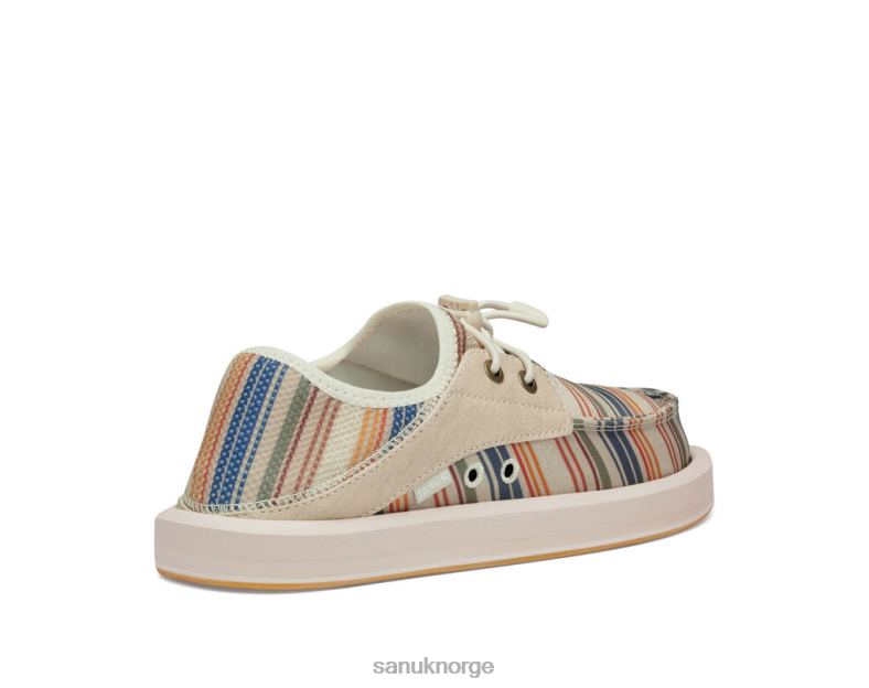 boatie st print Sanuk P2BLD105 beige kyststripe