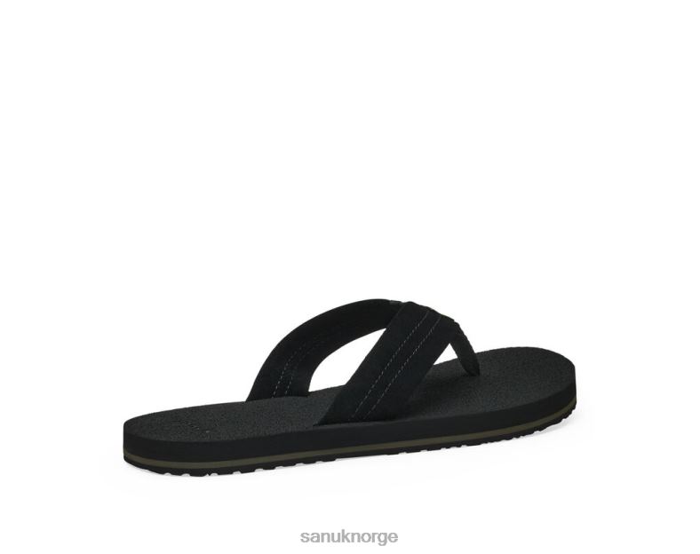 øl koselig stabler semsket skinn Sanuk P2BLD192 svart